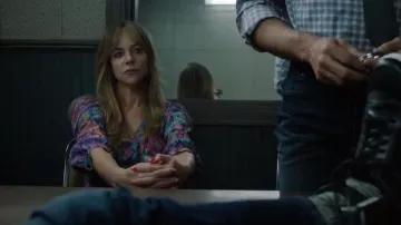 Smythe V Neck Frontier Blouse in Moroccan Multi worn by Morgan Gillory (Kaitlin Olson) as seen in High Potential (S01E05)