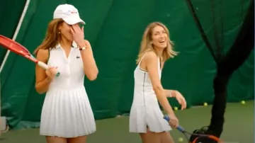 Lacoste Sport Pleated Tennis Dress With Built In Shorts In White worn by Brynn Whitfield as seen in The Real Housewives of New York City (S15E04)