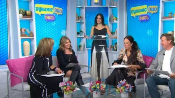 Robe longue à bretelles spaghetti à blocs de couleurs Commense portée par Donna Farizan comme on le voit dans Today with Hoda & Jenna le 22 octobre 2024