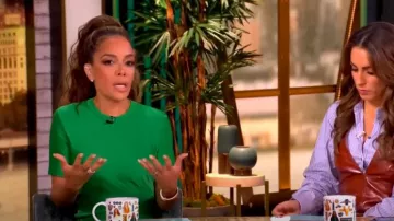 Rabanne Ruched Satin Maxi Dress worn by Sunny Hostin as seen in The View on October 22, 2024