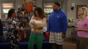 Pendleton Women's Silvie Colorblock Cardigan worn by Courtney (Skye Townsend) as seen in The Neighborhood (S07E01)