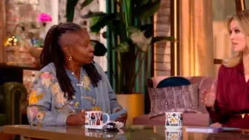 Magnolia Pearl Johnny Embroidered Shirt worn by Whoopi Goldberg as seen in The View on October 22, 2024