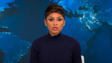 Reiss Hannah Dress worn by Jericka Duncan as seen in CBS Evening News on October 21, 2024