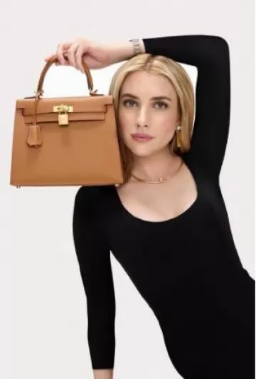 Chanel CC Plate Logo Dangle Earrings Metal with Crystals worn by Emma Roberts on her Instagram Post on October 8, 2024
