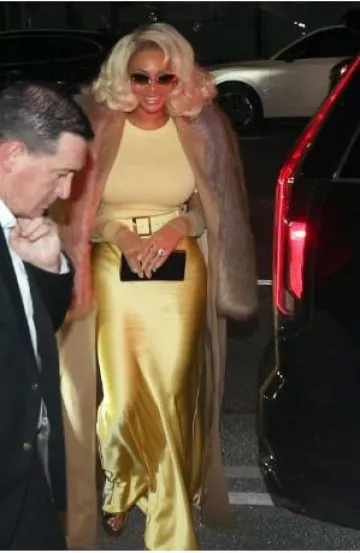 Sergio Hudson Bias Evening Silk Skirt worn by Beyonce Knowles at Glamour Women of the Year on October 8, 2024