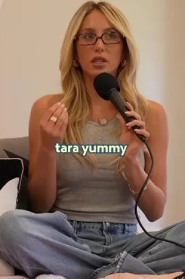 Miu Miu Regard Glasses worn by Alix Earle at Hot Mess on October 9, 2024