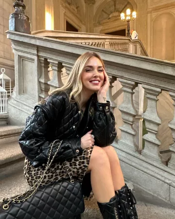 Mango Leopard Midi Skirt worn by Chiara Ferragni on her Instagram Post on October 9, 2024