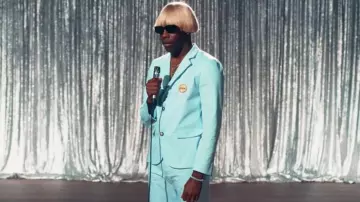 Tyler the Creator wears light blue suit to play Igor in his EARFQUAKE music video