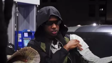 Gafas de sol Rick Owens Black Narrow Geth usadas por Rob49 en VonOff1700- Slide ft Rob49 (Video Oficial)