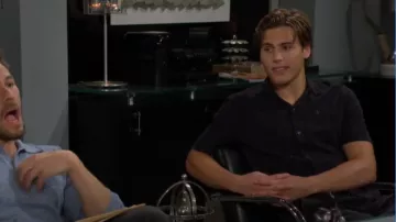 All Saints Bryant Relaxed Fit Neppy Camp Shirt worn by Will Spencer ( Crew Morrow) as seen in The Bold and the Beautiful on October 17, 2024