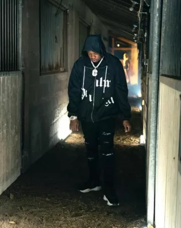 Palm Angels Black Broken Logo Jacket worn by Yo Gotti on the Instagram account @yogotti1_fans