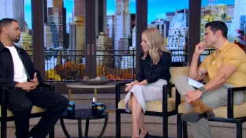 Roland Mouret Arreton Pencil Skirt worn by Kelly Ripa as seen in LIVE with Kelly and Mark on October 21, 2024