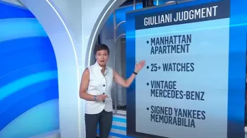 Gilet Rag & Bone Slade Ponte à rayures ivoire porté par Stephanie Gosk comme on le voit dans Today le 23 octobre 2024