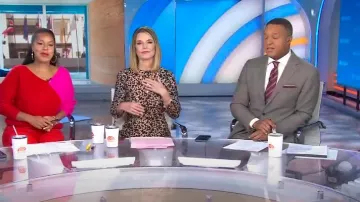 Reformation Port Print Long Sleeve Midi Dress worn by Savannah Guthrie as seen in Today on October 23, 2024