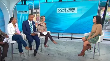 Sandro Darla Plaid Skirt worn by Vicky Nguyen as seen in Today on October 24, 2024