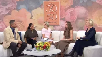 3.1 Phillip Lim Split-Neck Cropped Sweatshirt worn by Sheinelle Jones as seen in Today on  October 25, 2024