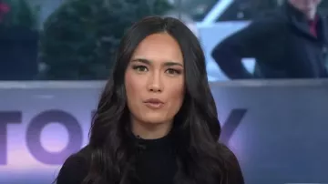 Pull en tulle à revers Anthropologie porté par Emilie Ikeda comme on le voit dans Today le 25 octobre 2024