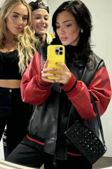 Excelled Leather Betty Boop Jacket worn by Niki DeMartino on her Instagram Story on October 11, 2024