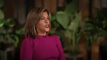 Simkhai Agata Long Sleeve Top in Magenta worn by Hoda Kotb as seen in Today on October 25, 2024