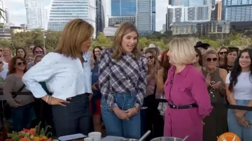 Veronica Beard x Poppy Delevingne Daniela Straight-Leg Embellished Jean worn by Jenna Bush Hager as seen in Today with Hoda & Jenna on October 25, 2024