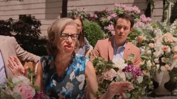 Calvin Klein Women's Floral-Print Sleeveless Dress In Malachite worn by Uma Heller (Jackie Hoffman) as seen in Only Murders in the Building (S04E10)