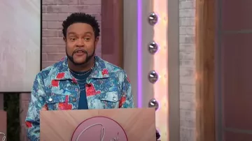 Fashion Nova Maui Gardens Trucker Jacket worn by Jawn Murray as seen in Sherri on  October 29, 2024