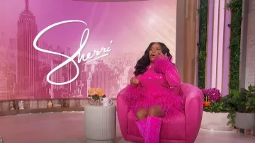 Eloquii x Kate Spade Sequin And Feather Mini Dress worn by Sherri Shepherd as seen in Sherri on October 29, 2024