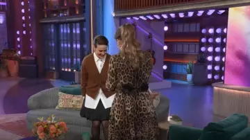 Maria McManus Pleated Bubble Miniskirt in Black worn by Sarah Paulson as seen in The Kelly Clarkson Show on  October 9, 2024