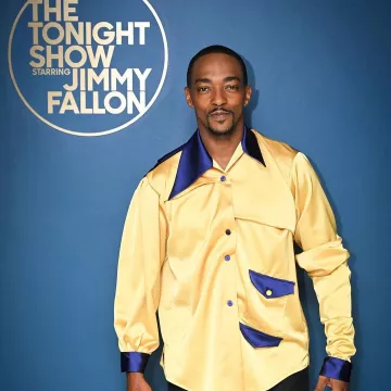 Anthony Mackie wears incredible yellow shirt on 
The Tonight Show Starring Jimmy Fallon on October 2024