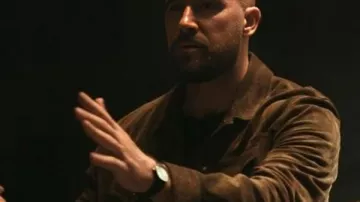 Wardrobe of Grotesquerie: Ed Laclan (Travis Kelce) wears Brown Jacket in the TV series season 1, episode 10