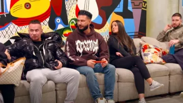 Moncler Maya Down Puffer Jacket worn by Mike Sorrentino as seen in Jersey Shore: Family Vacation (S07E22)