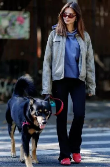 Puma Speedcat Ls in High Risk Red worn by Emily Ratajkowski in New York City on October 15, 2024