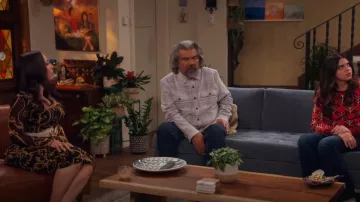 Ganni Ruched Printed Stretch-Mesh Midi Dress worn by Rosie (Selenis Leyva) as seen in Lopez vs Lopez (S03E03)