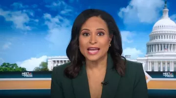 Veronica Beard Miller Dickey Jacket in Pine worn by Kristen Welker as seen in Today on November 1, 2024