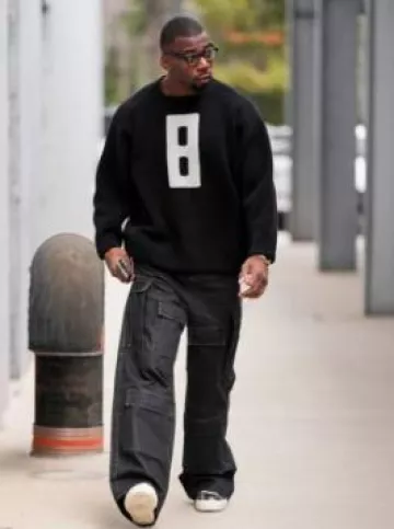 Rick Owens DRKSHDW Beige & Black Tie Dye Vintage High Sneakers worn by Kyle Pitts on the Instagram account @atlantafalcons