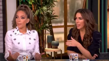 Frame Puff-Sleeve Silk Blouse worn by Alyssa Farah as seen in The View on October 25, 2024