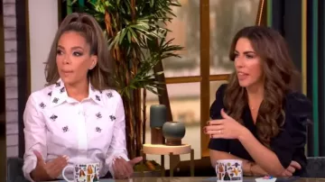 Rabanne Crystal Beaded Poplin Button-Up Shirt worn by Sunny Hostin as seen in The View on October 25, 2024