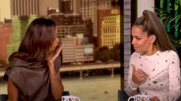 Tod's Leather Top worn by Zoe Saldana as seen in The View on October 29, 2024