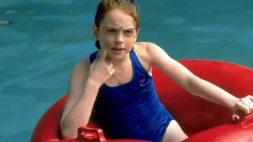 Wardrobe of The Parent Trap movie: Lindsay Lohan wears Speedo Royal Blue Racerback One Piece Swimsuit to play Annie James