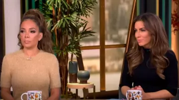 Khaite Helen short-sleeve knitted Dress worn by Sunny Hostin as seen in The View on  October 30, 2024