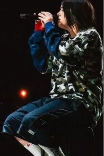 Pro Club City Camo Tee worn by Billie Eilish at New York Concert on October 18, 2024