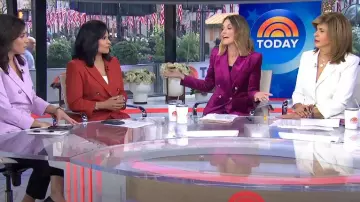 Veste croisée Veronica Beard Hirsh en rouge brique portée par Kristen Welker comme on le voit dans Today le 5 novembre 2024