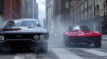 Michelle Rodriguez (Letty Toretto) Corvette Chevrolet C2 in Fast & Furious 8
