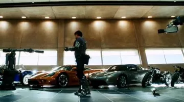 Tony Stark's Gray Tesla Roadster (Robert Downey Jr.) in Iron Man