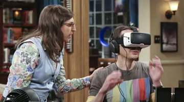 The VR helmet Samsung VR One of Sheldon Cooper in The Big Bang Theory