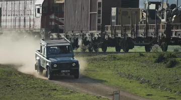 Land Rover Defender driven by Eve Moneypenny (Naomie Harris) as seen in Skyfall