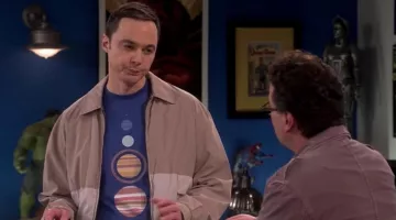 the t-shirt solar system Sheldon Cooper (Jim Parsons) in The Big Bang Theory S10E17