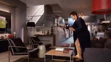 The pair of Modloft armchairs in FDR Foster's (Chris Pine) apartment in the movie Target