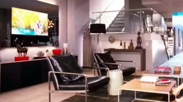 The black tripod floor lamp in FDR Foster's (Chris Pine) apartment in the movie Target