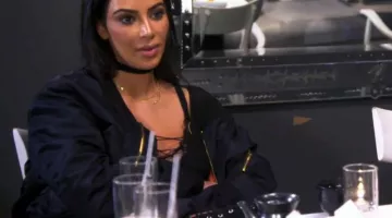 The leg straps of Kim Kardashia in Keeping Up With The Kardashians